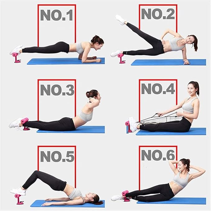 Sit-Up Bar with Foam Handle and Rubber Suction Seat Up Fitness Equipment Sit-ups and Push-ups Assistant Device for Weight Lose Gym Workout Abdominal Curl Exercise Work Out Trainer