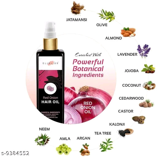 Elibliss Anti Hair Fall Spa Range with Red Onion Hair Oil + Red Onion Shampoo + Red Onion Conditioner for Hair