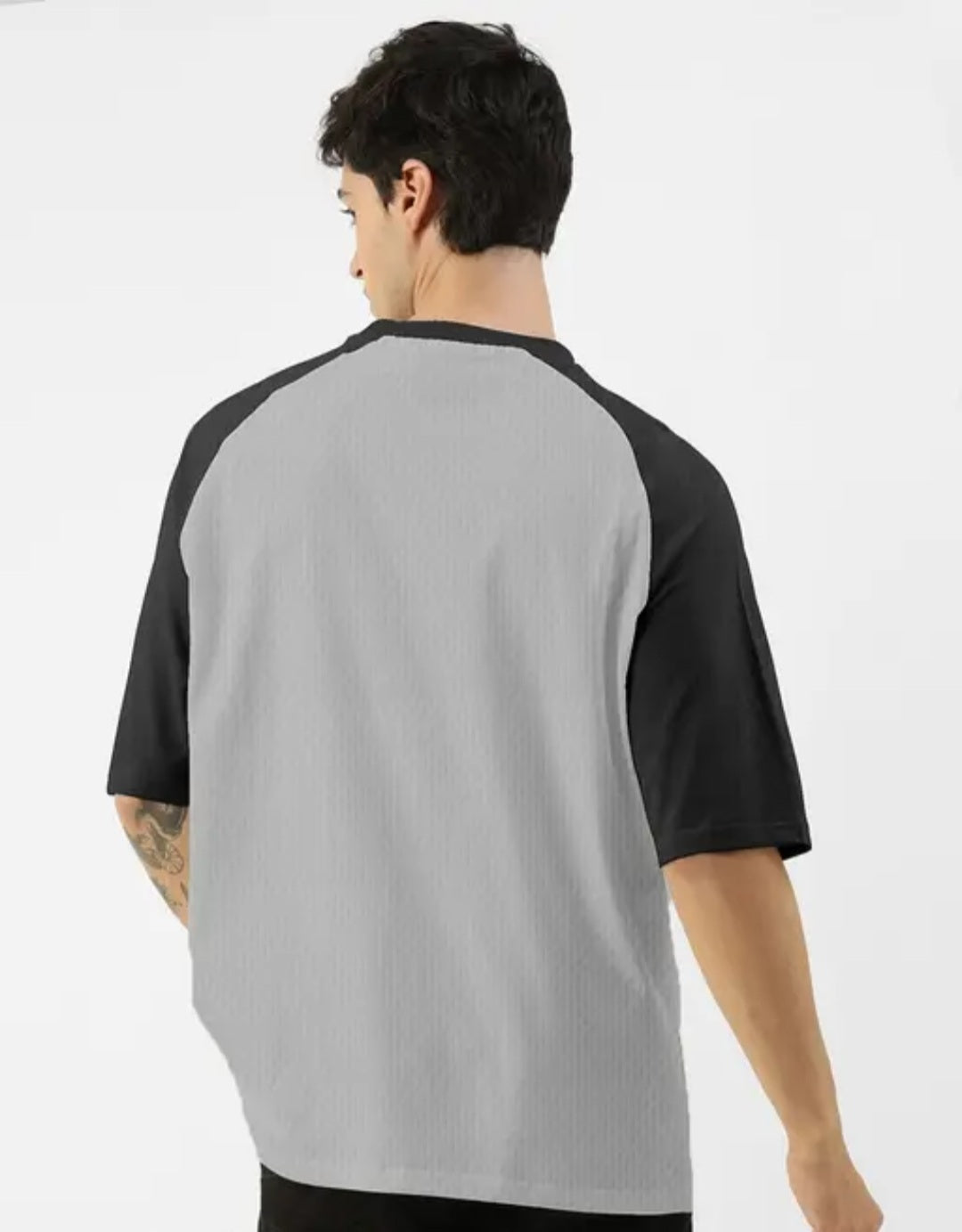 Men Cotton Blend Oversize Tshirts Gray Hash