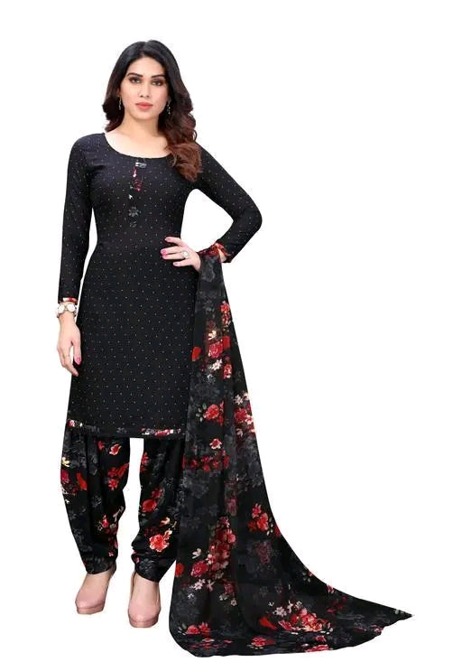 Polyster/Crepe fabric-Women's Multicolor Micro Printed Suits & Dress Materials*