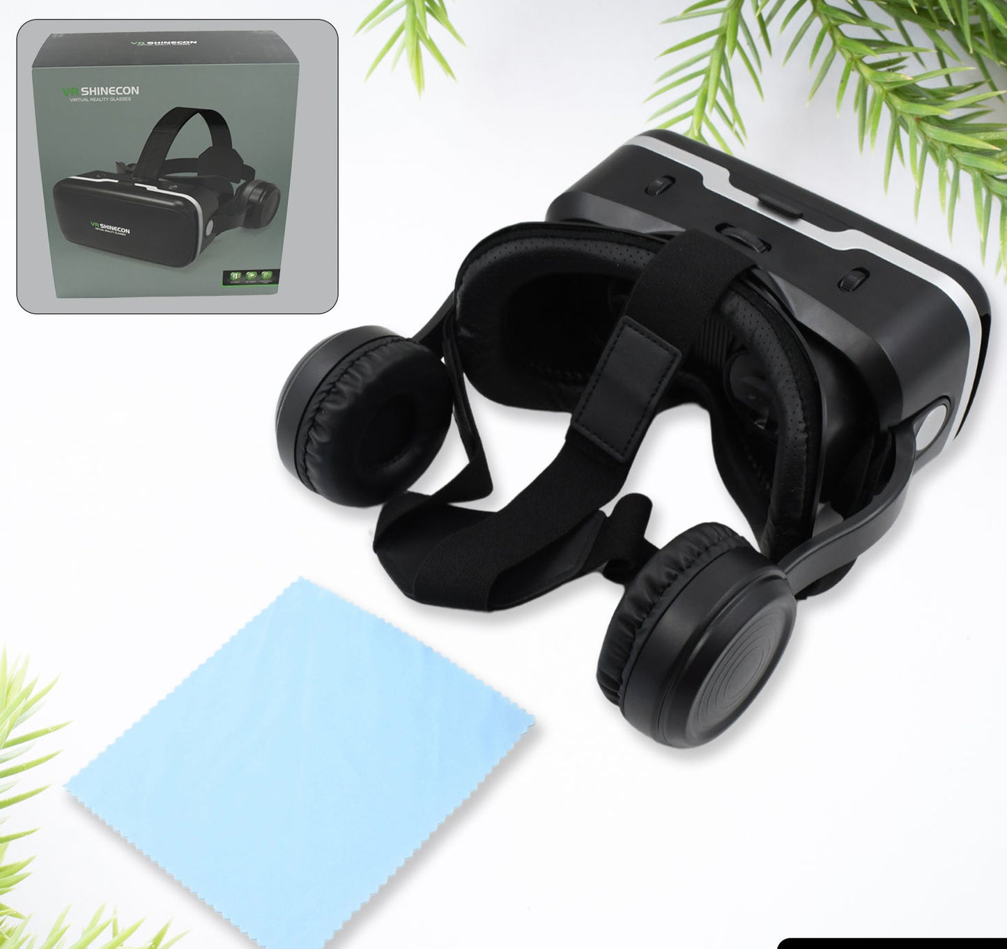 12836 3d Hd Vr Glasses Virtual Reality Goggles Headset For Ios For Android Smartphonevr Goggles-for 3d Vr Movies Video Games With Headphones (1 Pc)