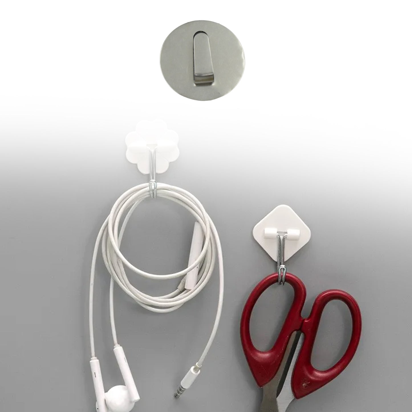 Multipurpose Steel Wall Hanging Hook 12 Pc Self Adhesive Wall Hanging Hooks Sticker Hook Suitable For Wall Paper Calender Bathroom Tiles Kitchen Key Hange And Etc Hook 12  (Pack Of 12)