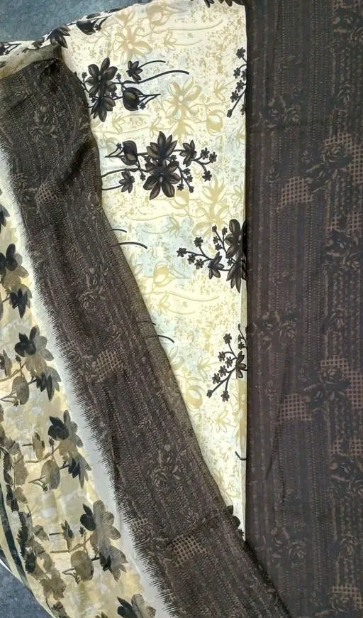 Polyster/Crepe fabric-Women's Multicolor Solid Suits & Dress Materials