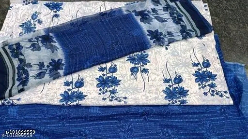 Polyster/Crepe fabric-Women's Multicolor Solid Printed Suits & Dress Materials