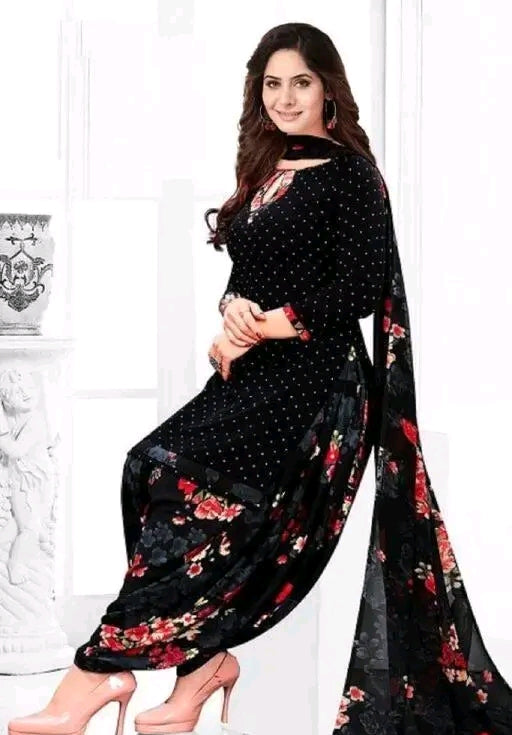 Polyster/Crepe fabric-Women's Multicolor Micro Printed Suits & Dress Materials*