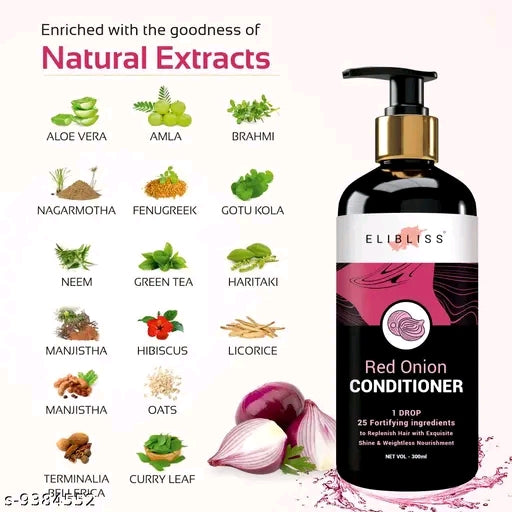 Elibliss Anti Hair Fall Spa Range with Red Onion Hair Oil + Red Onion Shampoo + Red Onion Conditioner for Hair